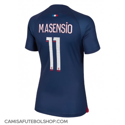 Camisa de time de futebol Paris Saint-Germain Marco Asensio #11 Replicas 1º Equipamento Feminina 2023-24 Manga Curta